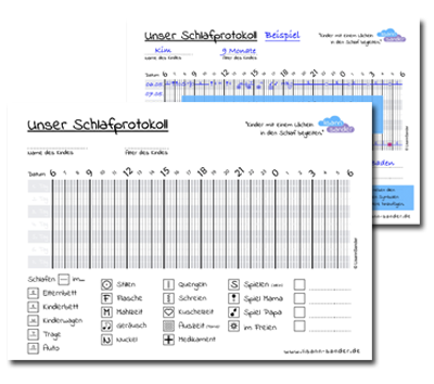 Mockup der Schlafprotokoll-Vorlage als PDF